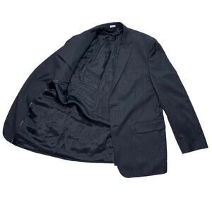 Calvin Klein Jacket Blazer Sport Coat XL Black (44/45) Pin Stripe Single Vented